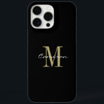 Gold Monogram Initial and Name Personalised  iPhone 16 Pro Max Case<br><div class="desc">Gold Monogram Initial and Name Personalised</div>
