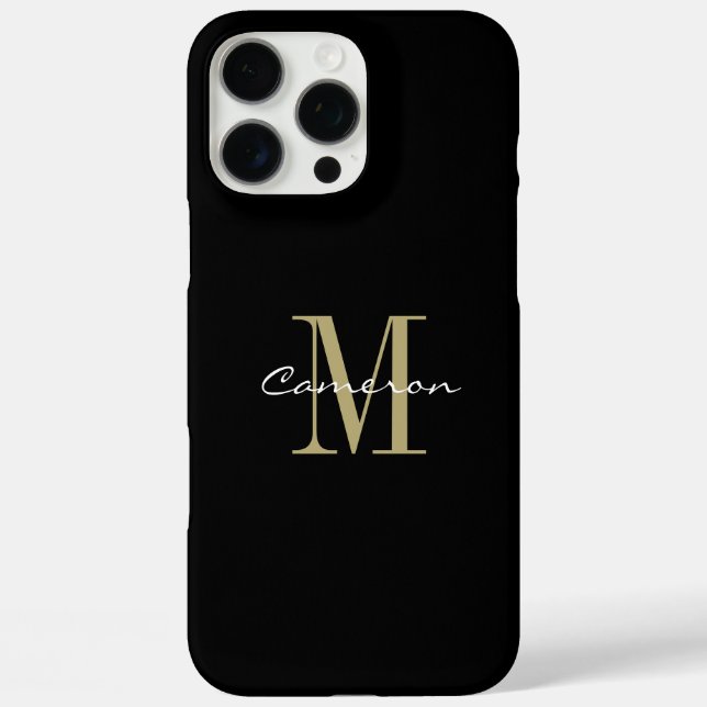 Gold Monogram Initial and Name Personalised  Case-Mate iPhone Case (Back)