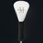 Gold Monogram Initial and Name Personalised Gift Golf Head Cover<br><div class="desc">Gold Monogram Initial and Name Personalised</div>