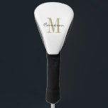 Gold Monogram Initial and Name Personalised Gift Golf Head Cover<br><div class="desc">Gold Monogram Initial and Name Personalised</div>