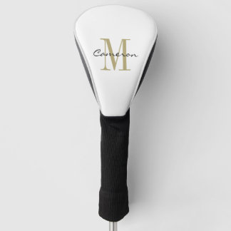 Gold Monogram Initial and Name Personalised Gift Golf Head Cover