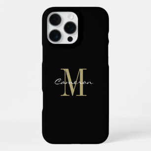 Gold Monogram Initial and Name Personalised iPhone 16 Pro Max Case