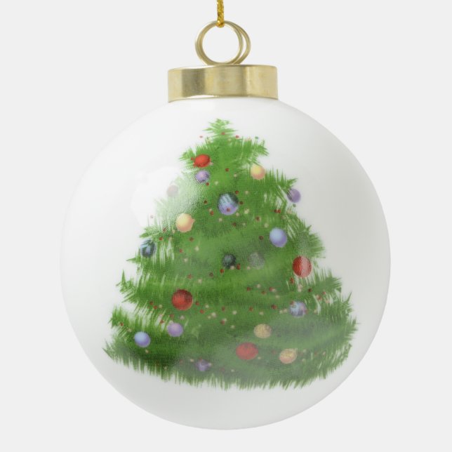 Gold Monogram Initial Christmas Ornament (Back)