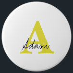 Gold Monogram Initial Custom Name Gift Fathers Day 6 Cm Round Badge<br><div class="desc">Designed with custom text templates for monogrammed initial & custom name,  this makes a wonderful gift for father's day,  birthday,  wedding party favours etc!</div>