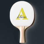 Gold Monogram Initial Custom Name Gift Fathers Day Ping Pong Paddle<br><div class="desc">Designed with custom text templates for monogrammed initial & custom name,  this makes a wonderful gift for father's day,  birthday,  wedding party favours etc!</div>