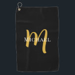 Gold Monogram Initial Elegant Modern Template Best Golf Towel<br><div class="desc">Gold Monogram Elegant Modern Trendy Black Template Outdoor Sports Equipment Towels / Best Golf Towel.</div>