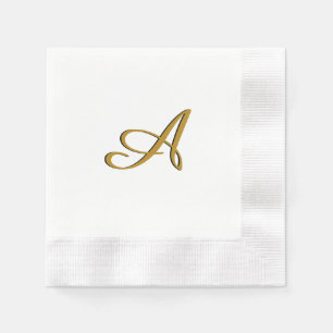 Gold Monogram Initial Napkin
