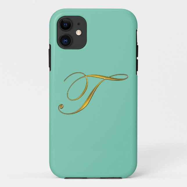Gold Monogram Initial T Iphone 6 Case (Back)