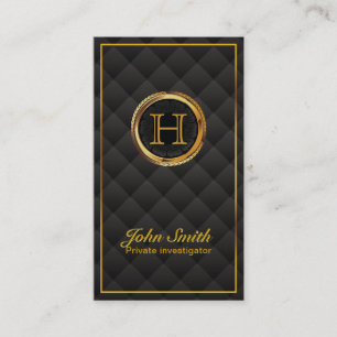 Gold Monogram Investigator Business Card