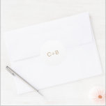 Gold Monogram Modern Wedding Classic Round Sticker<br><div class="desc">Minimalist and modern design.</div>