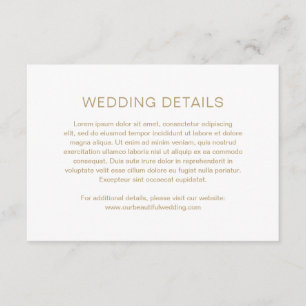 Gold Monogram Modern Wedding Enclosure Card