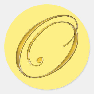 Gold Monogram O Envelope Seal Label Sticker