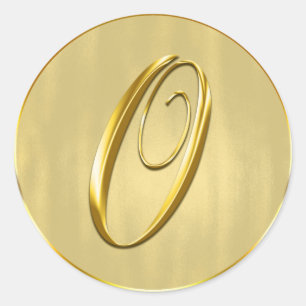 Gold Monogram O Seal Wedding Invitation Holiday