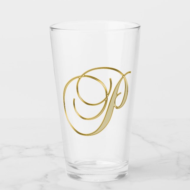 Gold Monogram P Glass (Front)