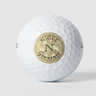 Gold Monogram Personalised Groomsman Golf Balls