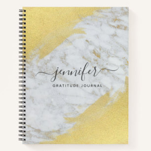 Gold Monogram Personalised Marble Notebook