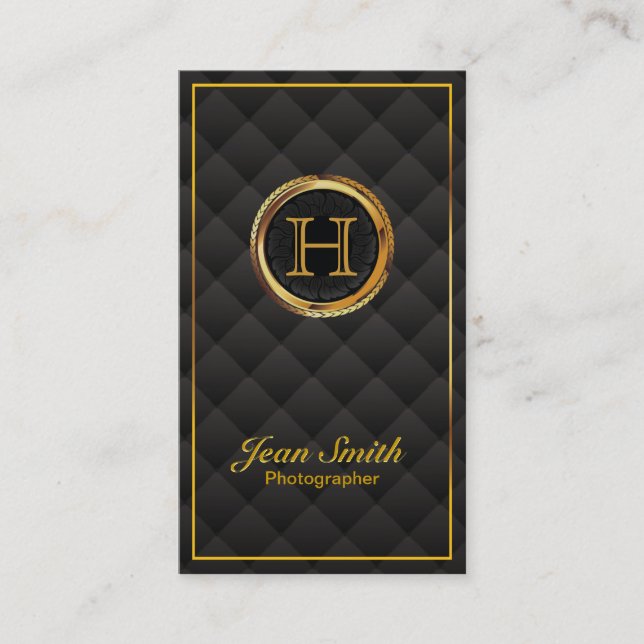 Gold Monogram Photographer Business Card (Front)