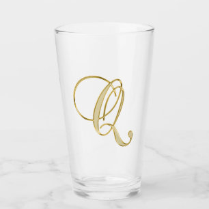 Gold Monogram Q Glass