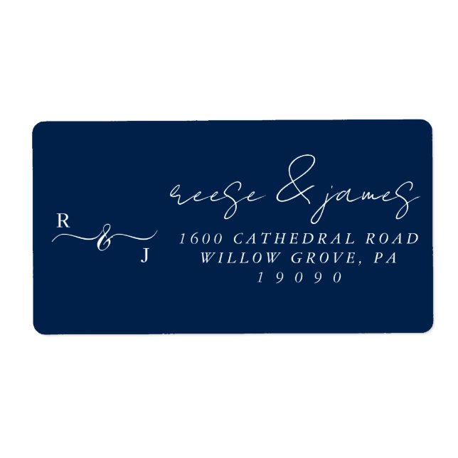 Gold Monogram Return Address Labels (Front)