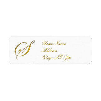 Gold Monogram S Customised Return Address Labels
