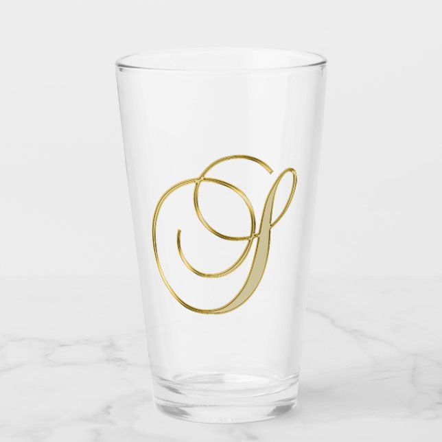 Gold Monogram S Glass (Front)