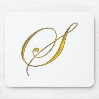 Gold Monogram S Mouse Mat