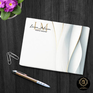 Gold Monogram Script Name Professional  Post-it Notes
