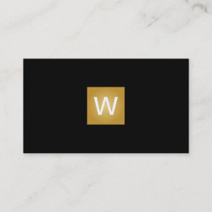 Gold Monogram Square Business Card