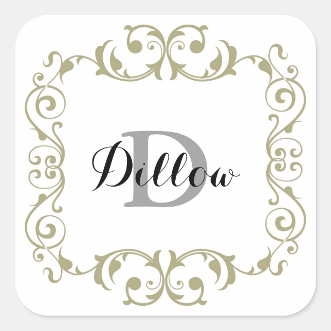 Gold Monogram Stickers (Front)