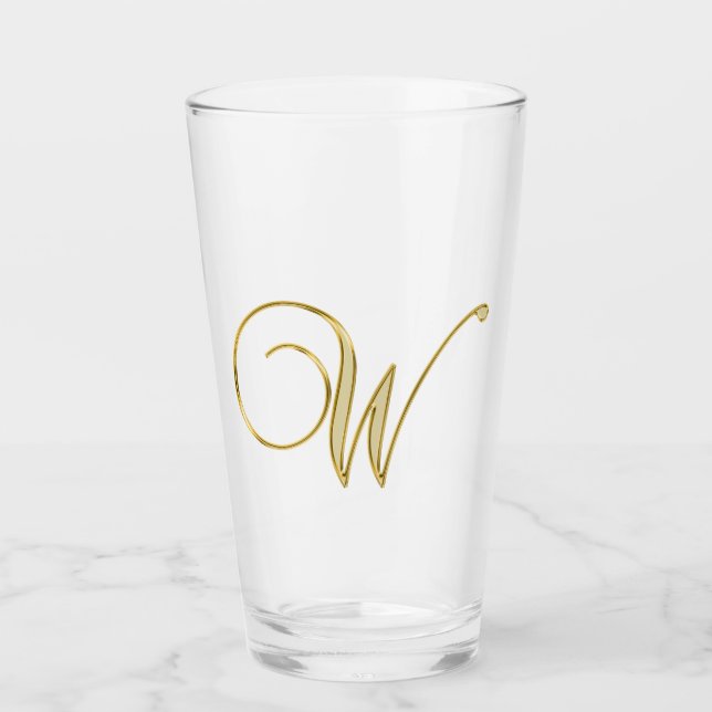 Gold Monogram W Glass (Front)