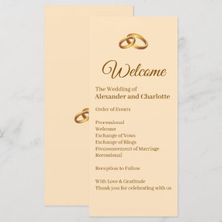Gold Monogram Wedding Ceremony Program