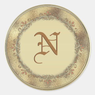 Gold Monogram Wedding Favour Envelope Seals