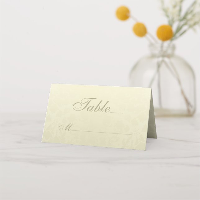 Gold Monogram Wedding Place Card (Front)