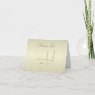 Gold Monogram Wedding Thank You Card