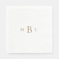 Gold Monogram White Elegant Wedding Luncheon 