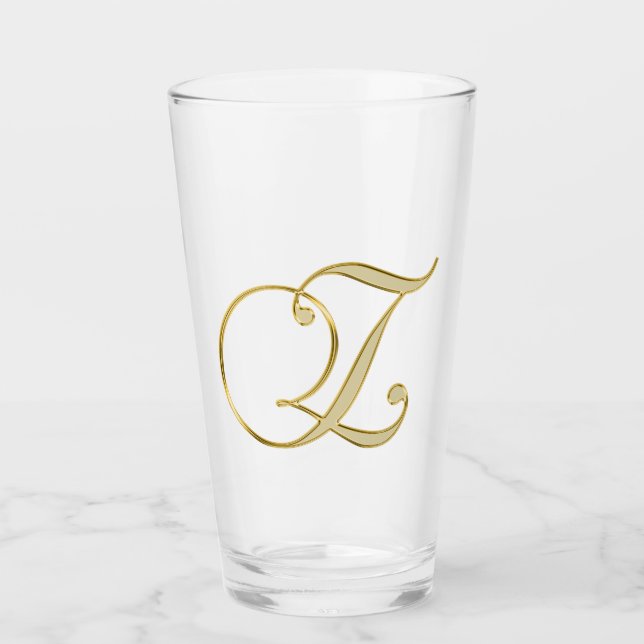 Gold Monogram Z Glass (Front)