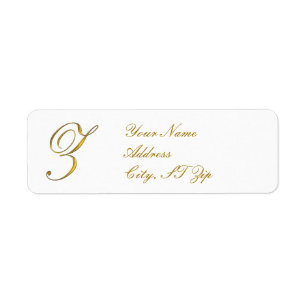 Gold Monogram Z Return Address Labels