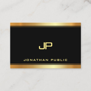 Gold Monogrammed Glamour Template Modern Luxury Business Card