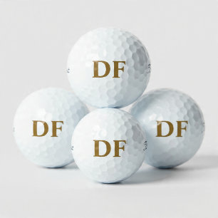Gold Monogrammed Golf Balls