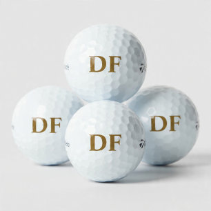 Gold Monogrammed Golf Balls
