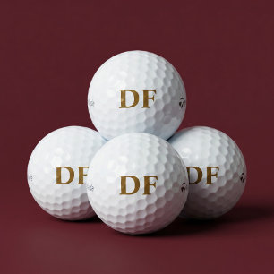 Gold Monogrammed Golf Balls
