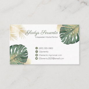 Gold Monstera Monat Business Card