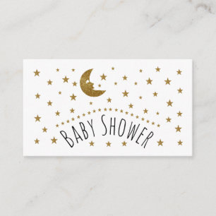 Gold Moon and Stars Baby Shower Ticket Invitation