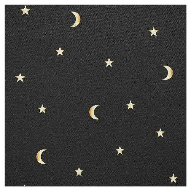 Gold Moon and Stars Fabric (Swatch)