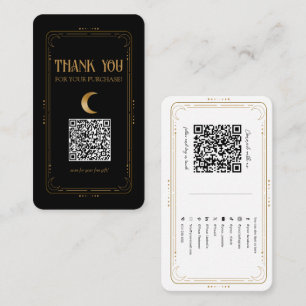 Gold Moon Mystical Occult Social Media QR Code Business Card