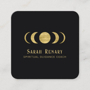 Gold Moon Phases Astrogoly Square Business Card