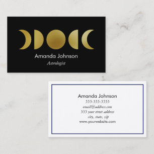 Gold Moon Phases Astrology Yoga Holistic Healer Business Card