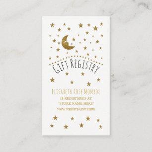 Gold Moon & Stars Baby Shower Gift Registry Enclosure Card