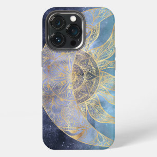Gold Moon Sun Mandala Celestial Design iPhone 13 Pro Case