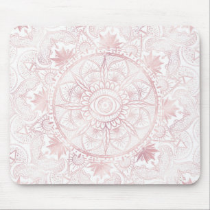 Gold Moon Sun Mandala Celestial Design Mouse Mat